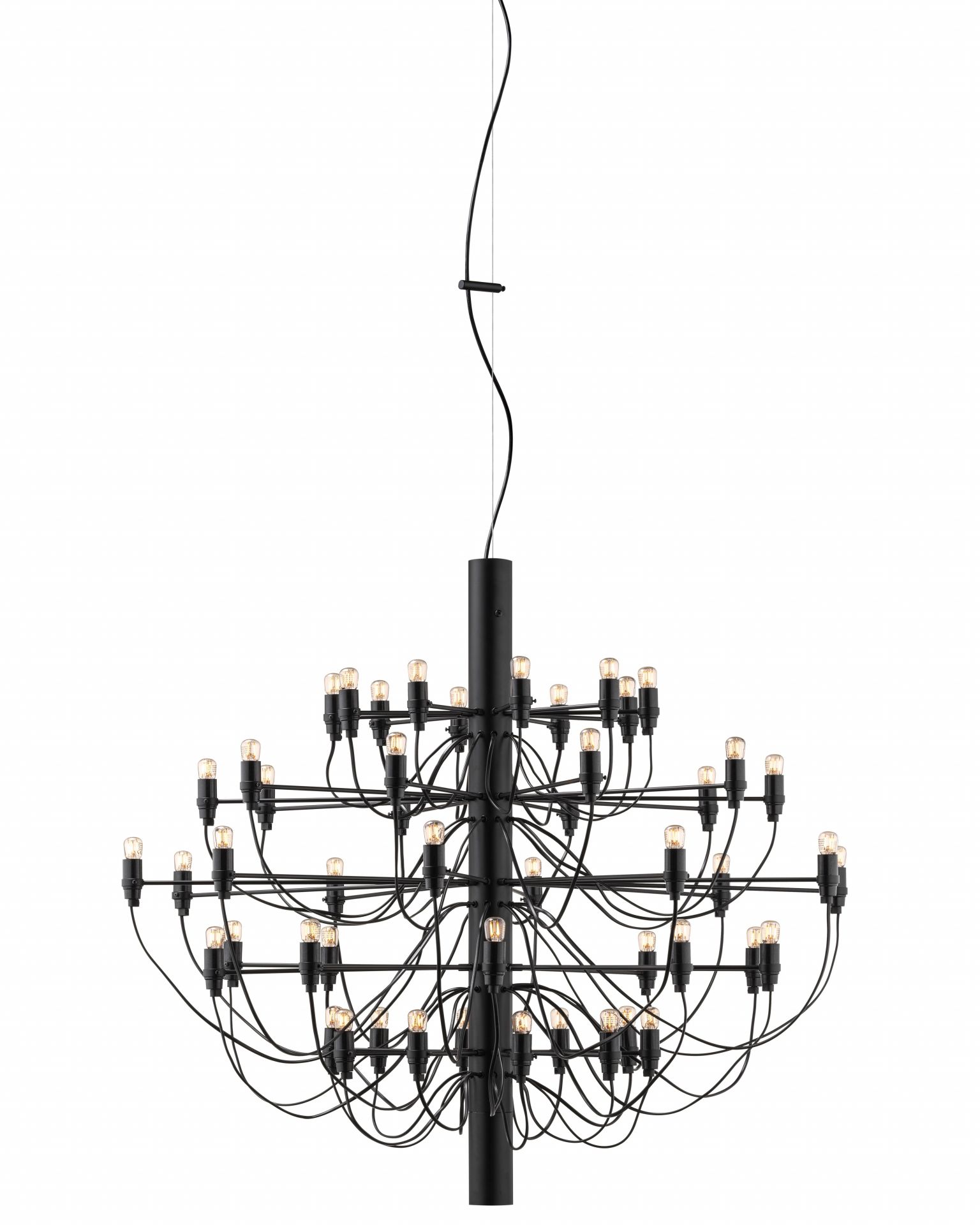 2097/50 Lustre noir avec ampoules claires Flos