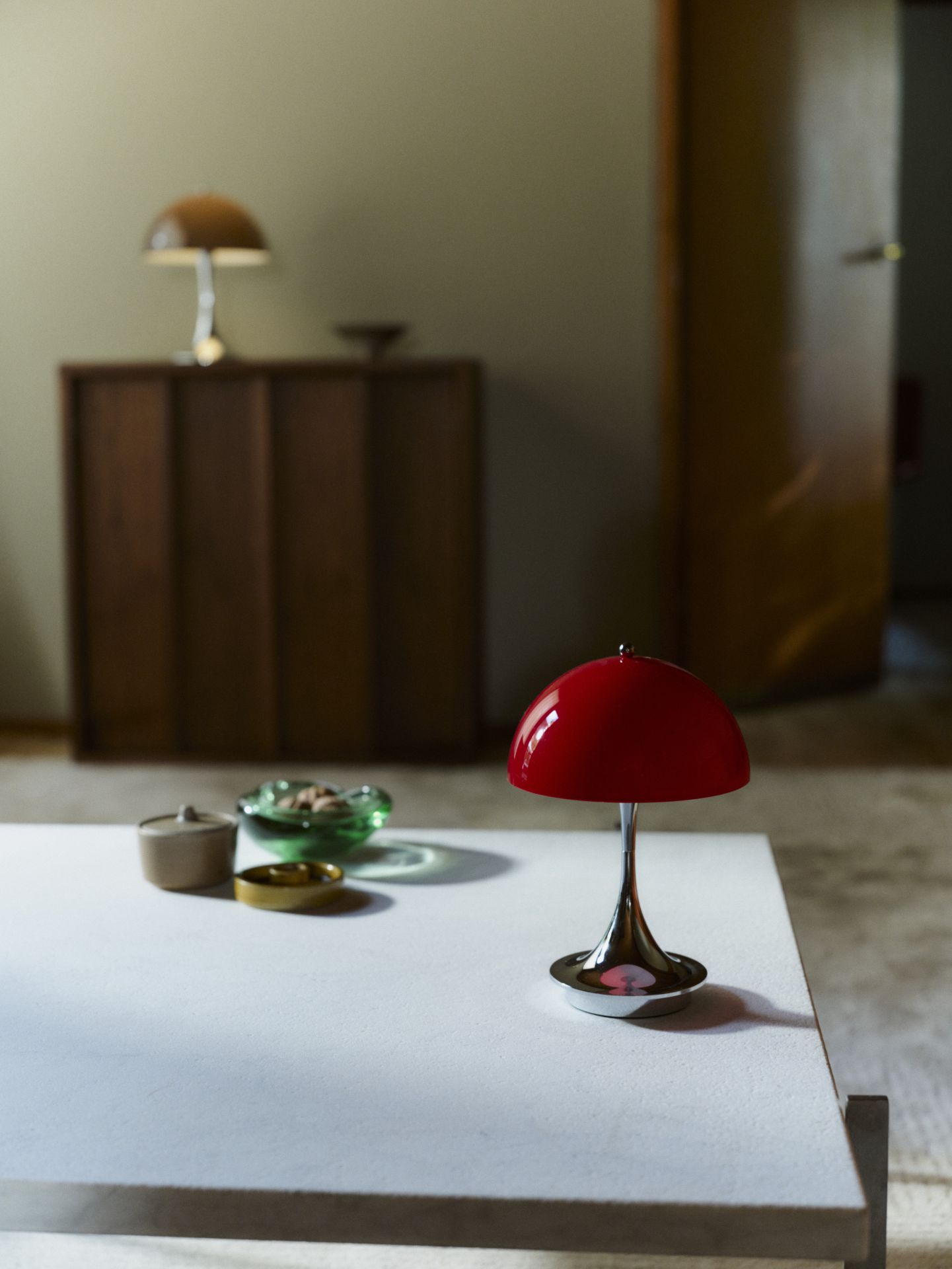 Panthella 160 Portable Lamp Chrome Lampe de table / Lampe à batterie Louis Poulsen