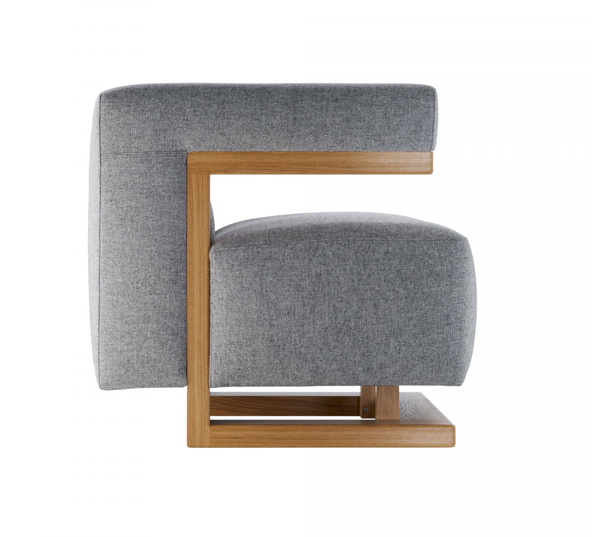Gropius Fauteuil F51 Bauhaus Reedition Tecta Hallingdal 130 gris / piètement chêne massif