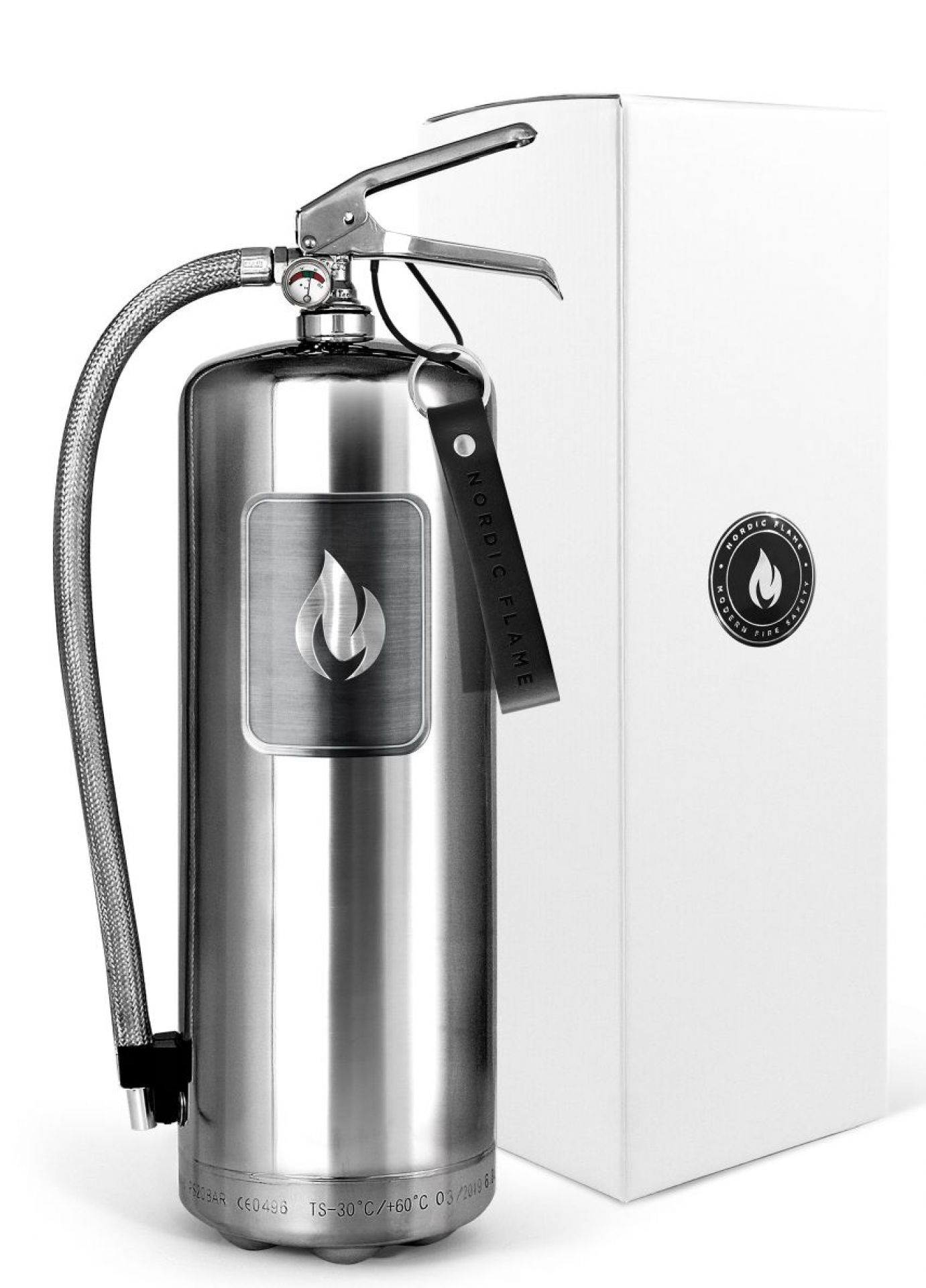 Extincteur Steel Edition 6 kg inox poli Nordic Flame OFFRE SPECIALE