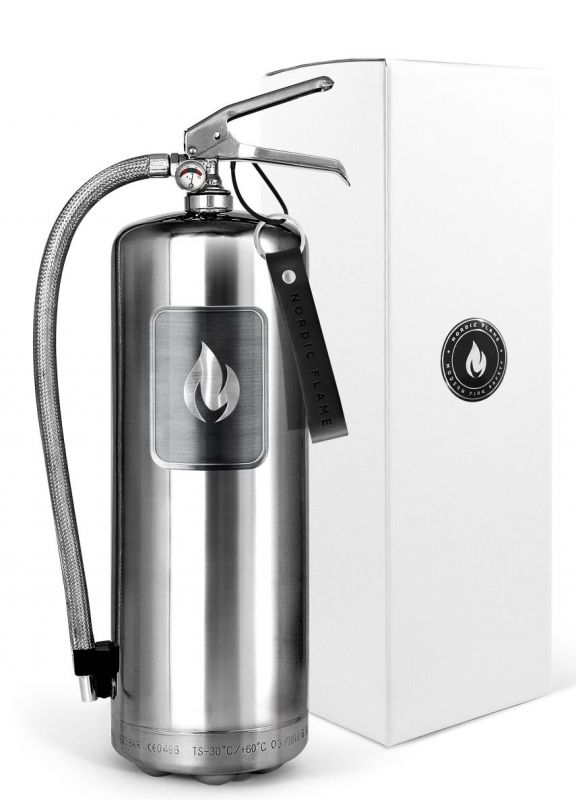 Extincteur Steel Edition 6 kg inox poli Nordic Flame OFFRE SPECIALE