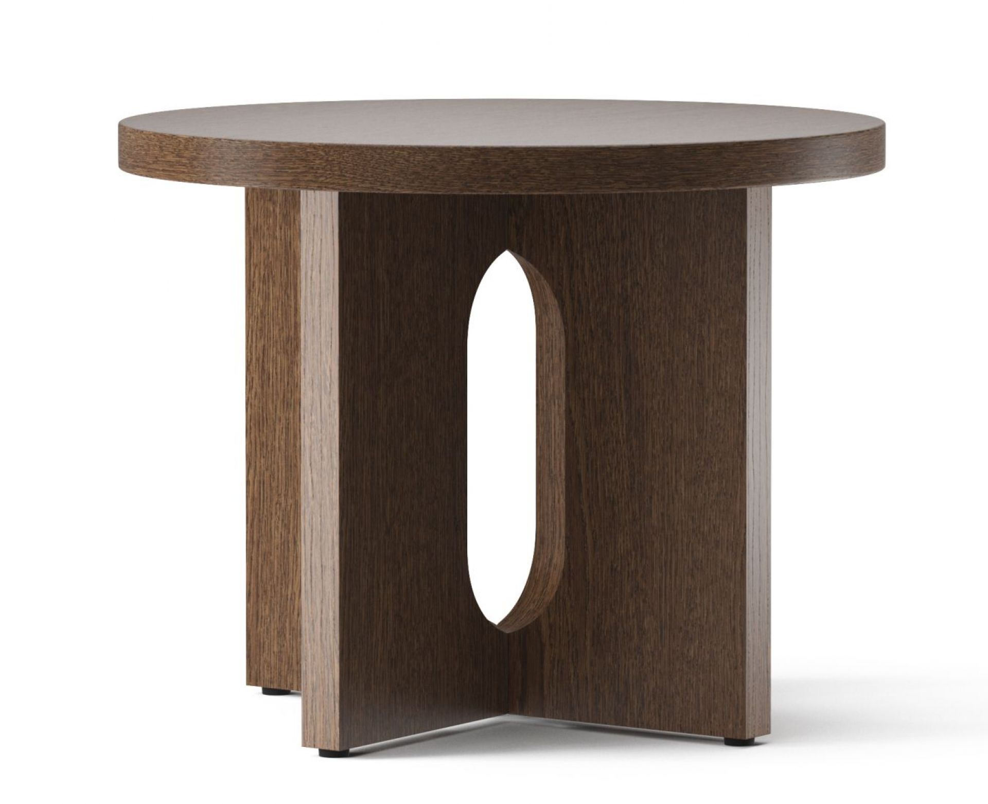 Androgyne table d'appoint Ø50 cm Pied en chêne teinté foncé / Plateau en chêne teinté foncé Audo