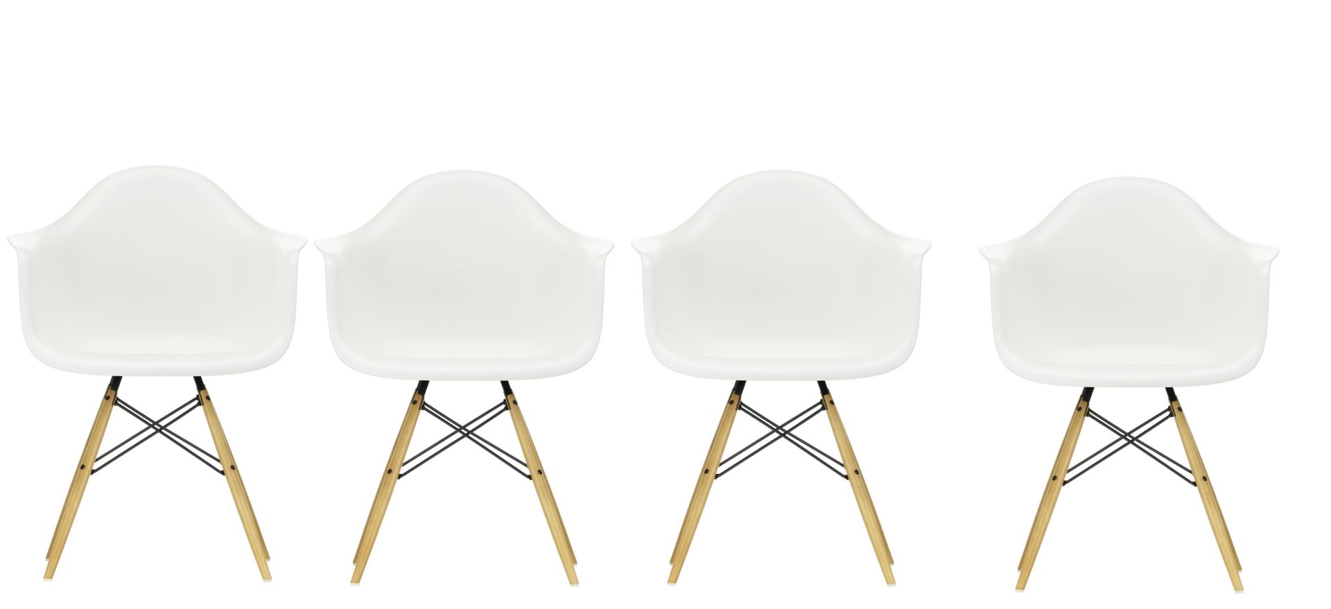 Action Eames Plastic Arm Chair DAW Chaise Set de 4 pièces Vitra 