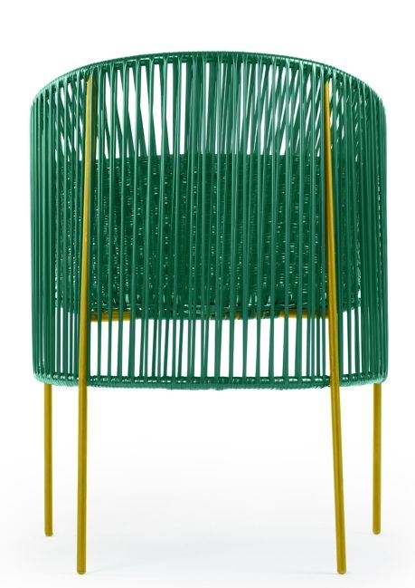 Caribe Dining Chair Chaise d'extérieur ames Vert émeraude / Rose chewing-gum / Jaune curry