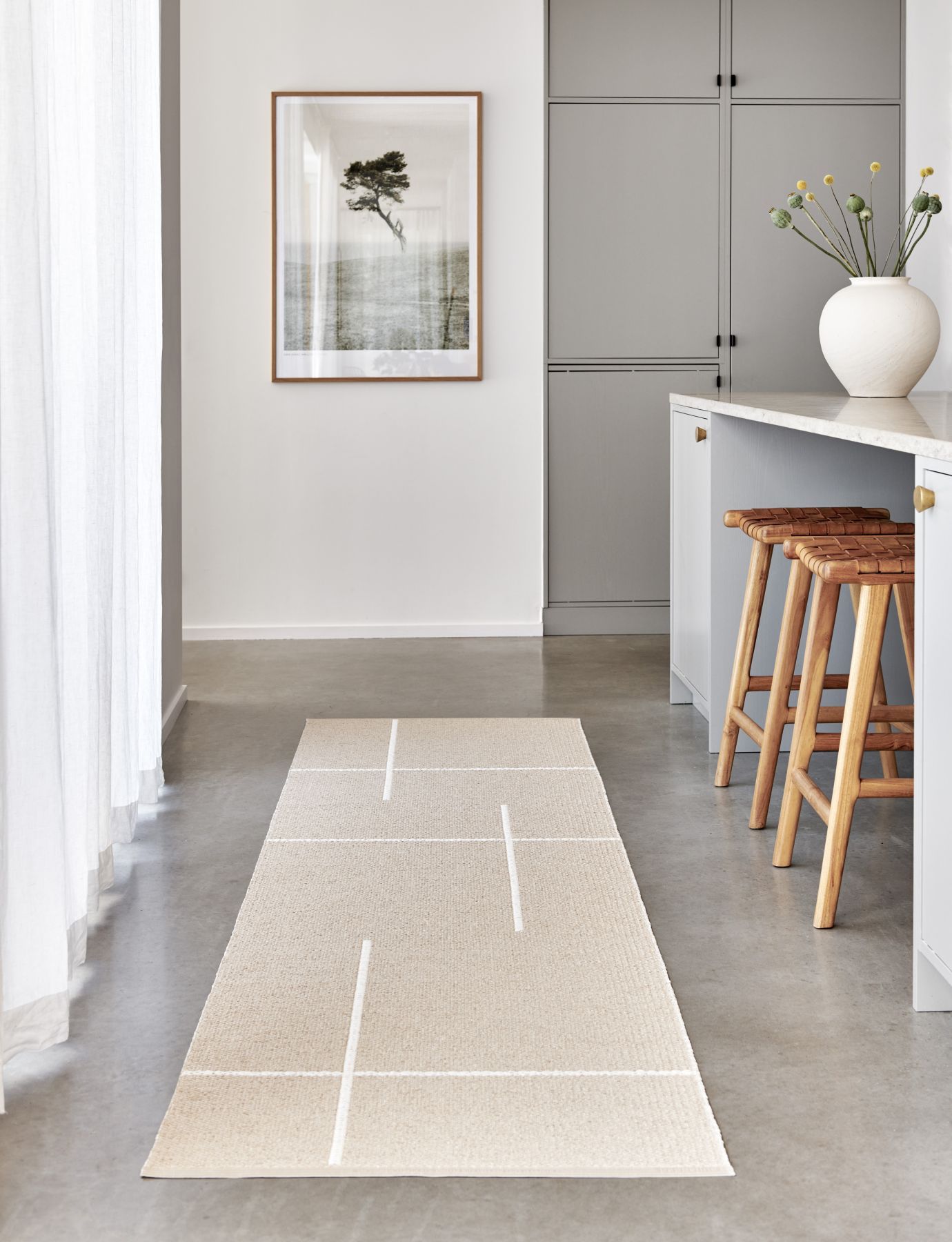 Fred Tapis 70x180cm beige Pappelina
