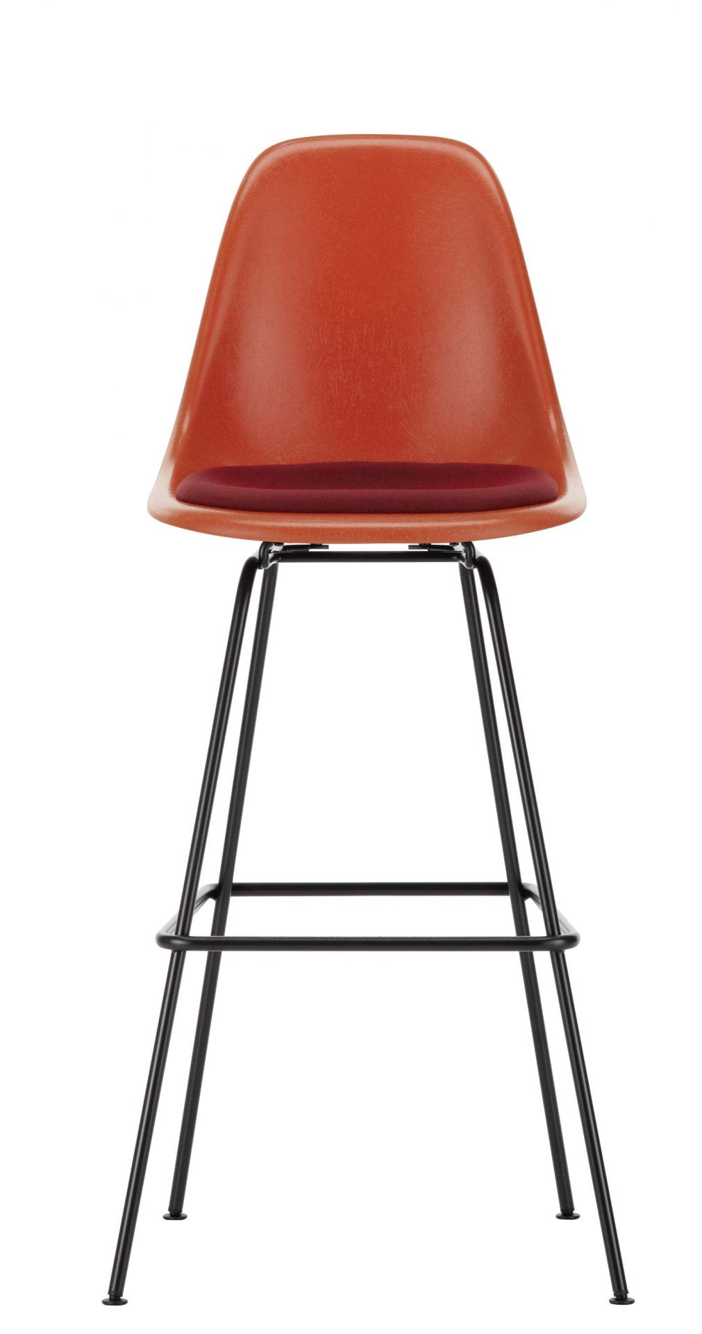 Eames Fiberglass Bar Stool High Tabouret de bar avec coussin d'assise Vitra 