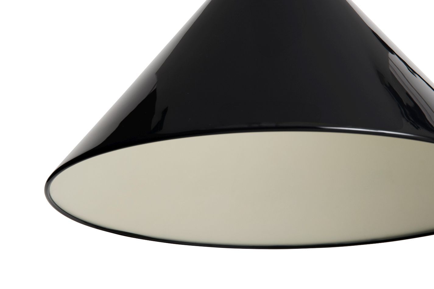 Suspension Compass 260, lampe suspendue en aluminium noir doux, couleur Hay
