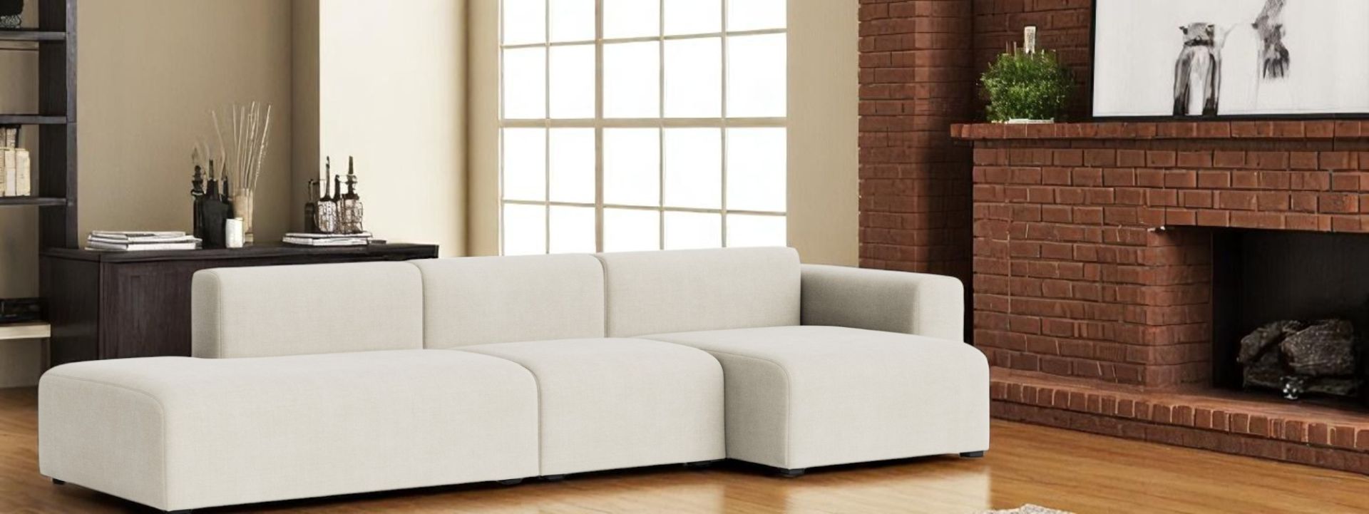 Canapé Mags 3 places Combination 4 Low Armrest avec accoudoir à droite Hay