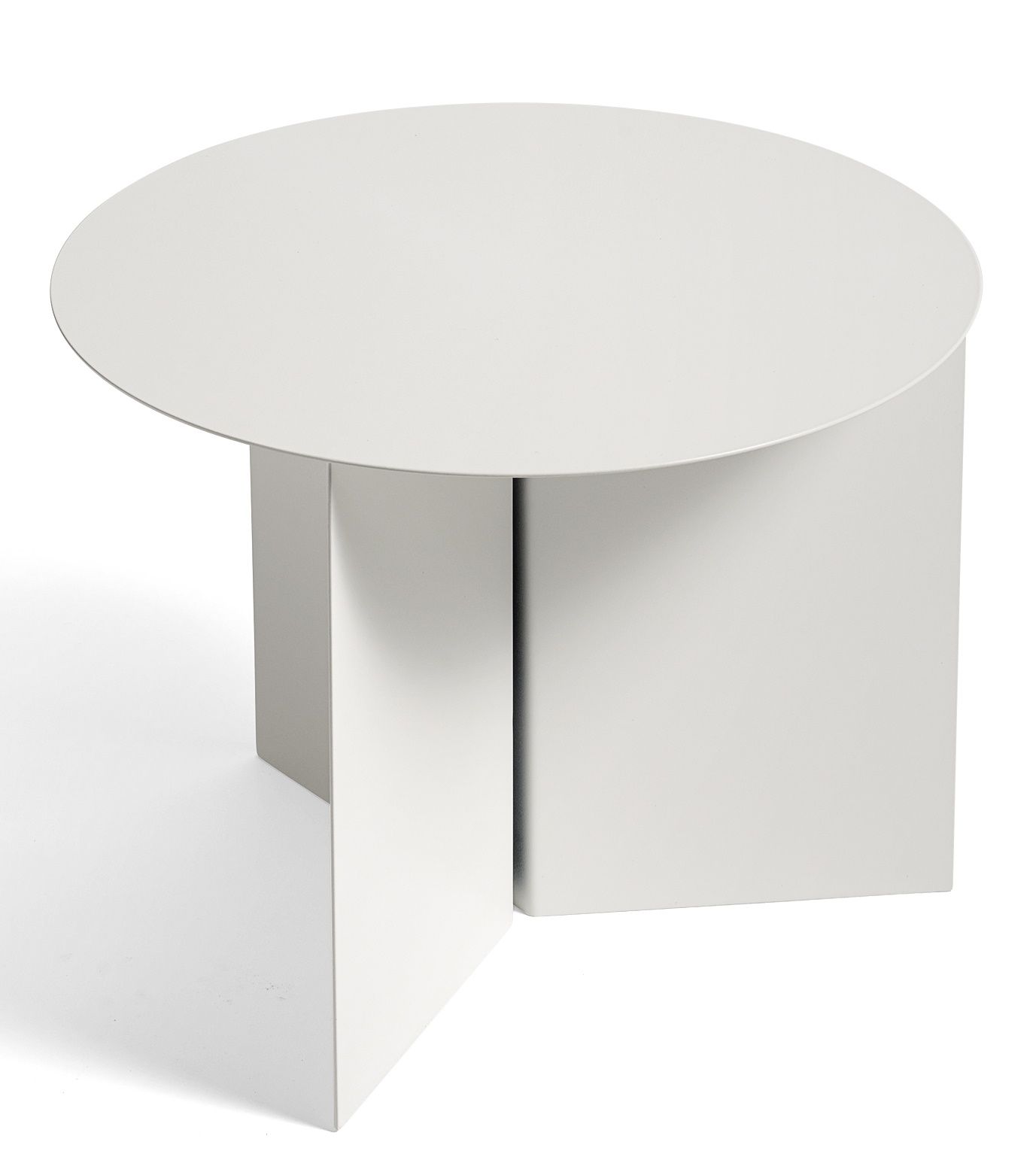 Slit Table Round Table d'appoint ronde Hay blanc, revêtu par poudre