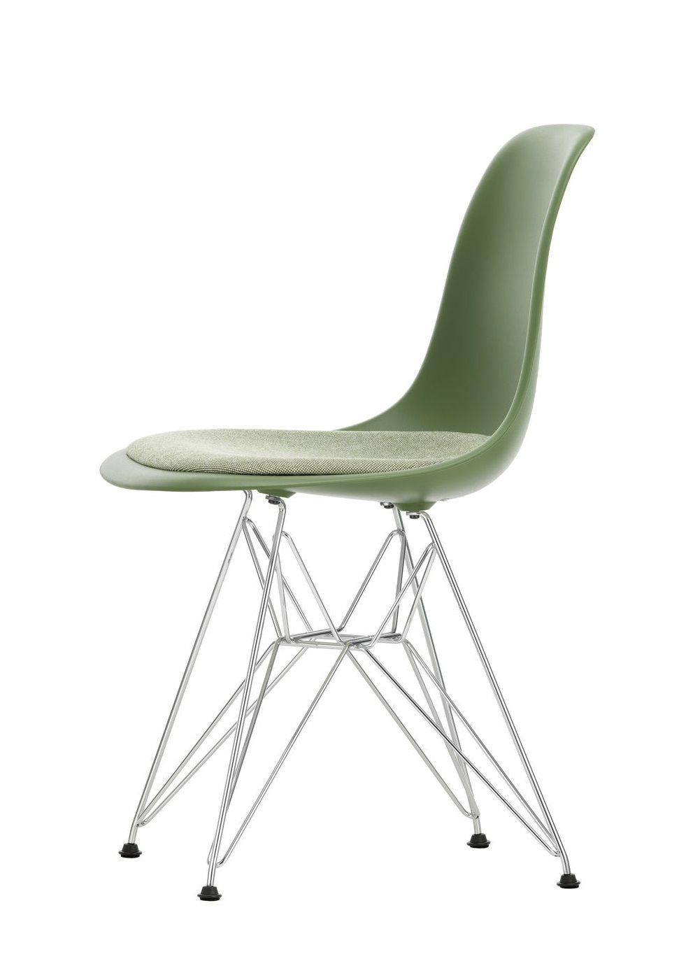 Eames Fiberglass Chair DSR chaise avec coussin d'assise Vitra