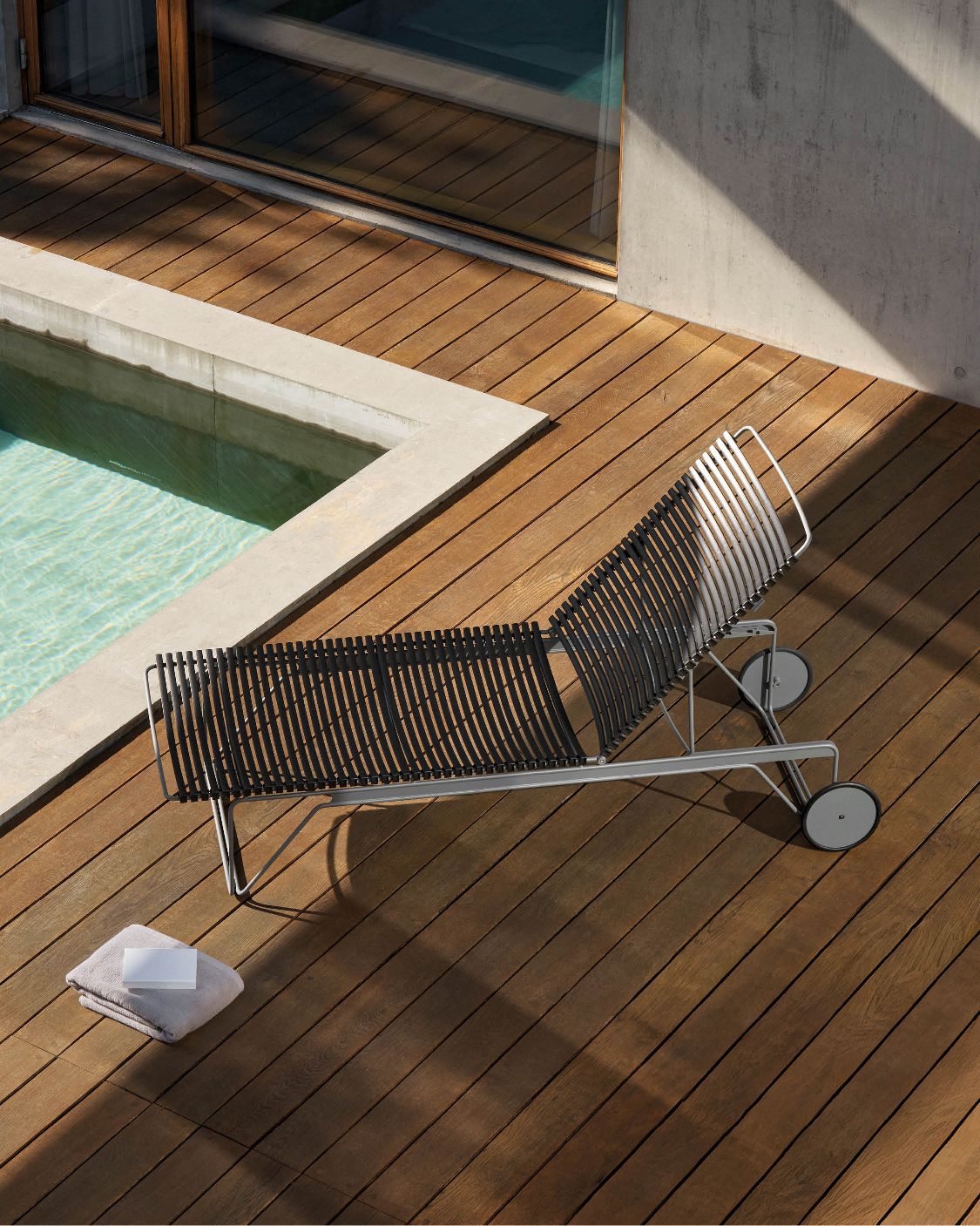 Click Chaise Longue ajustable Bain de soleil extérieur HOUE