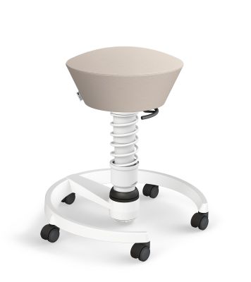 Tabouret à roulettes Swopper Cadre blanc / Cuir Uruguay Ice Aeris