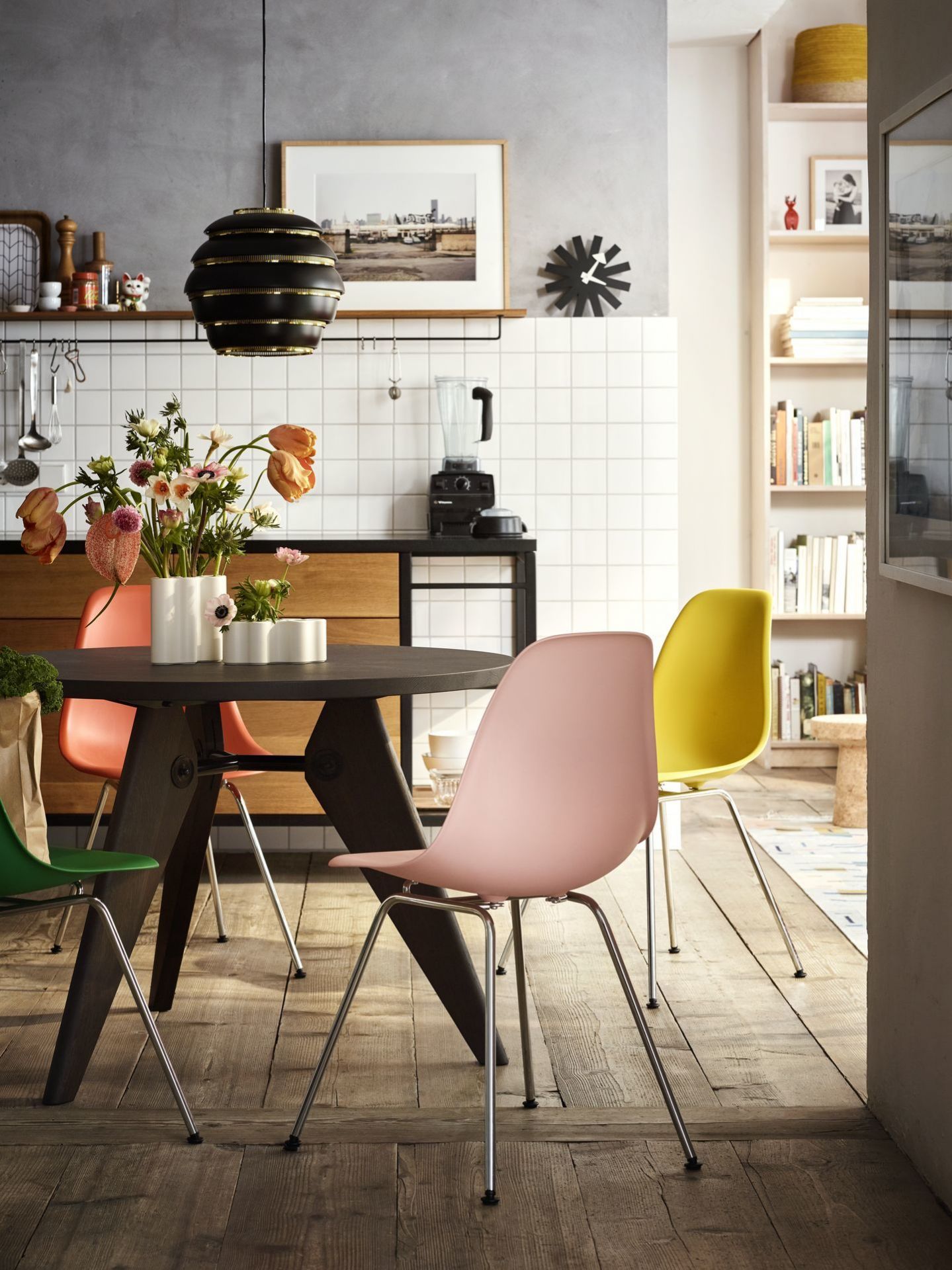 Eames Plastic Side Chair DSX Chaise Vitra Chromé - Blanc