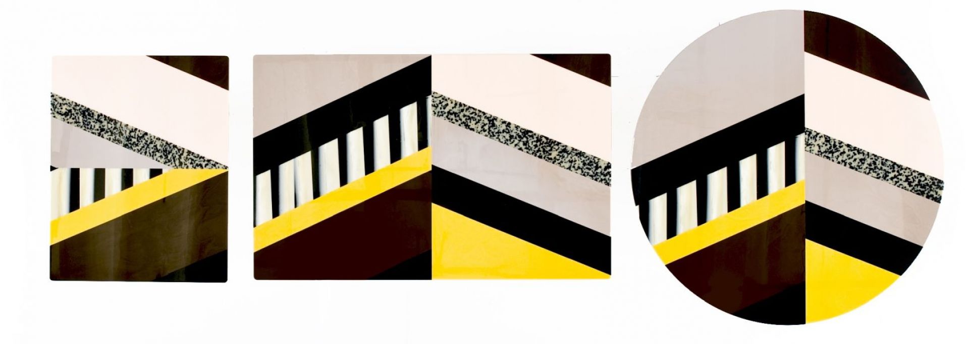 Fishbone tableau rond jaune Moroso