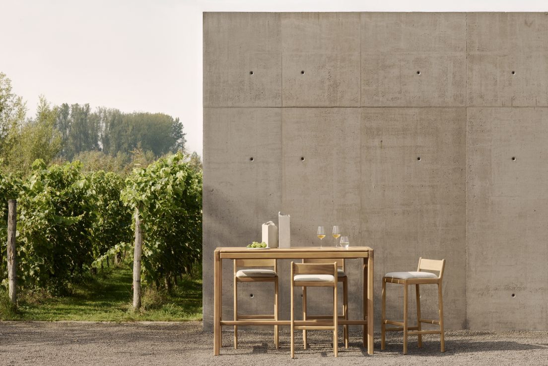 Tabouret de bar d'extérieur Jack en teck Ethnicraft