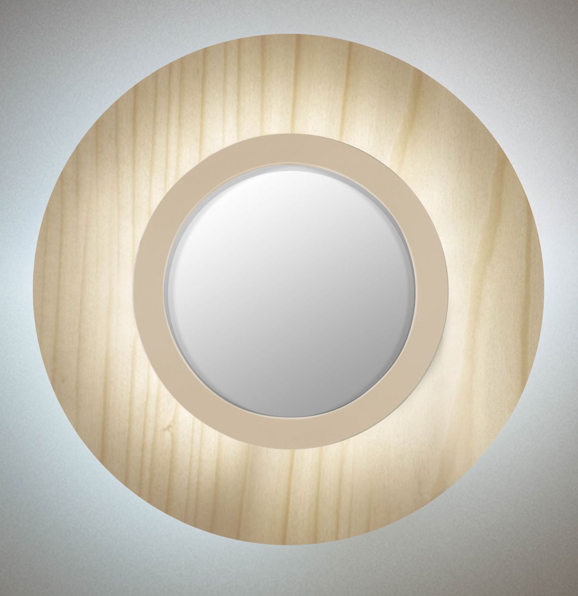 Lens LED Applique Murale Round Metal Ring in Blanc Ivory LZF Lamps 