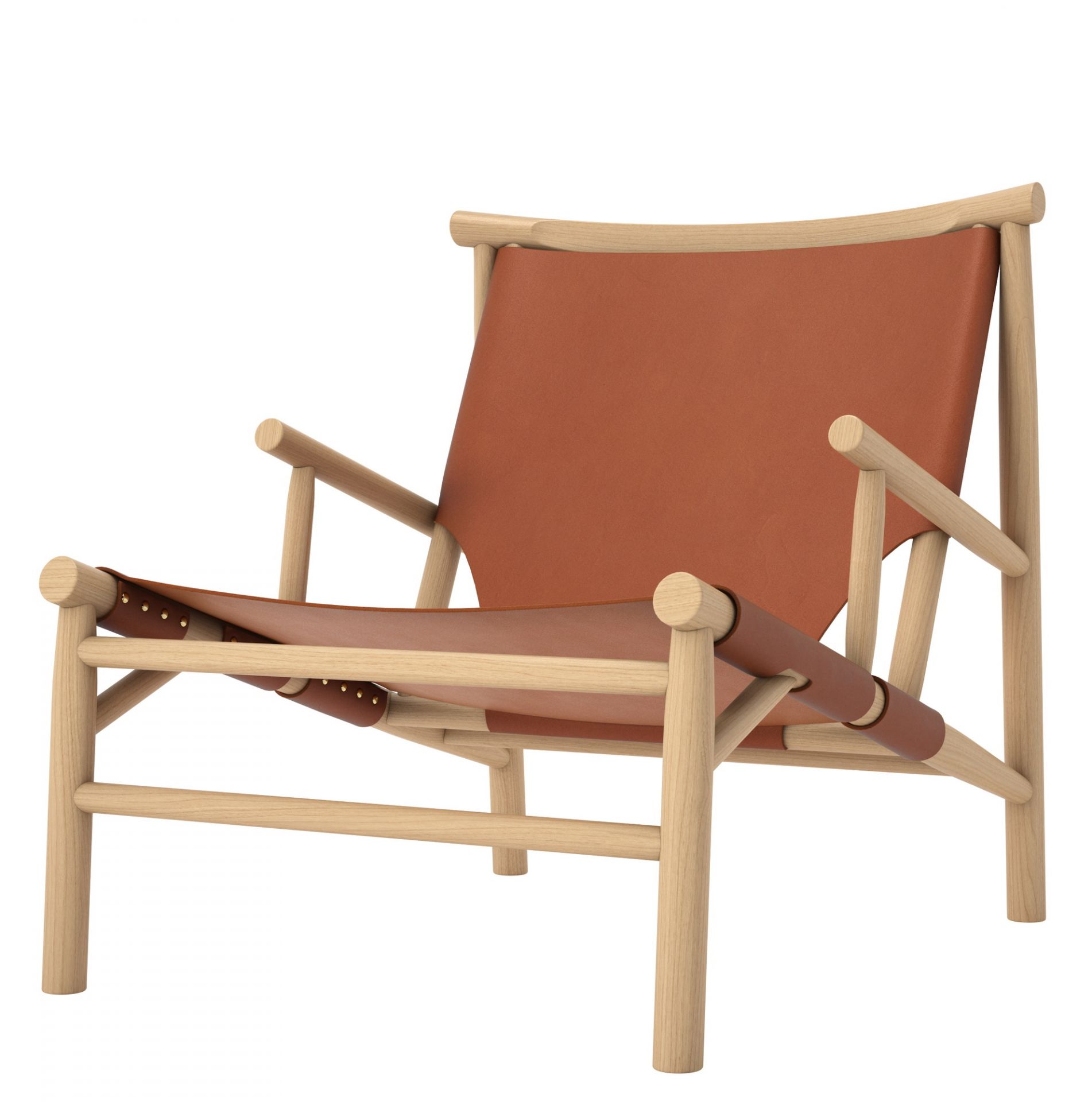 Samurai Chair Fauteuil Nor11 Harness Cuir Cognac