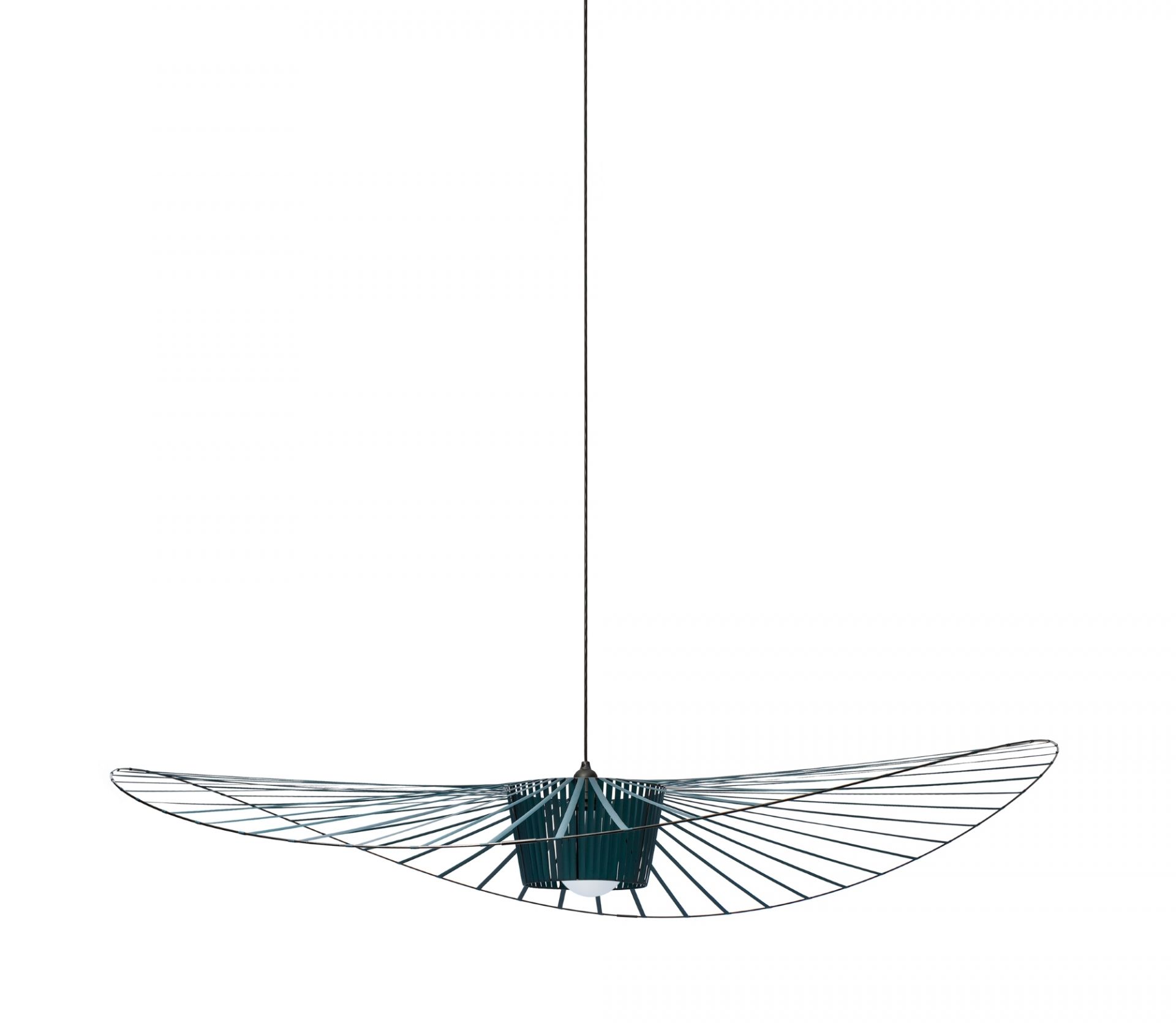 Vertigo Suspension Grande verte Petite Friture Grüne Vertigo Pendelleuchte von Petite Friture, modernes Design mit filigranen Linien und sanftem Licht.