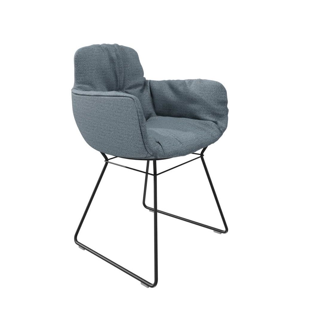 Leya chaise accoudoir haute Tissu Safire Freifrau Manufaktur