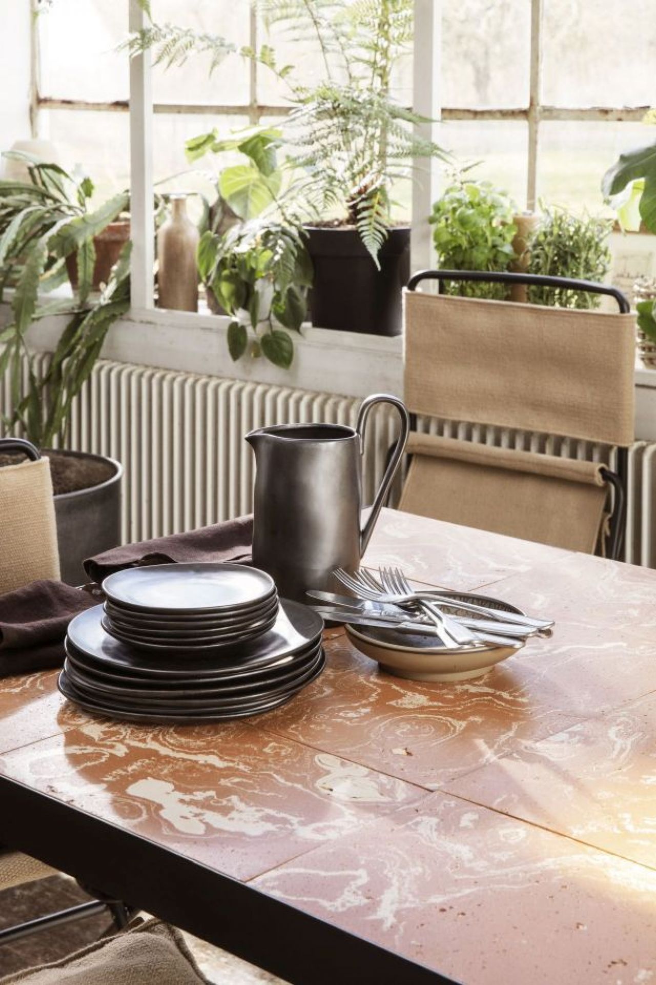 Flod Dining Table - Terracotta Tableau Ferm Living