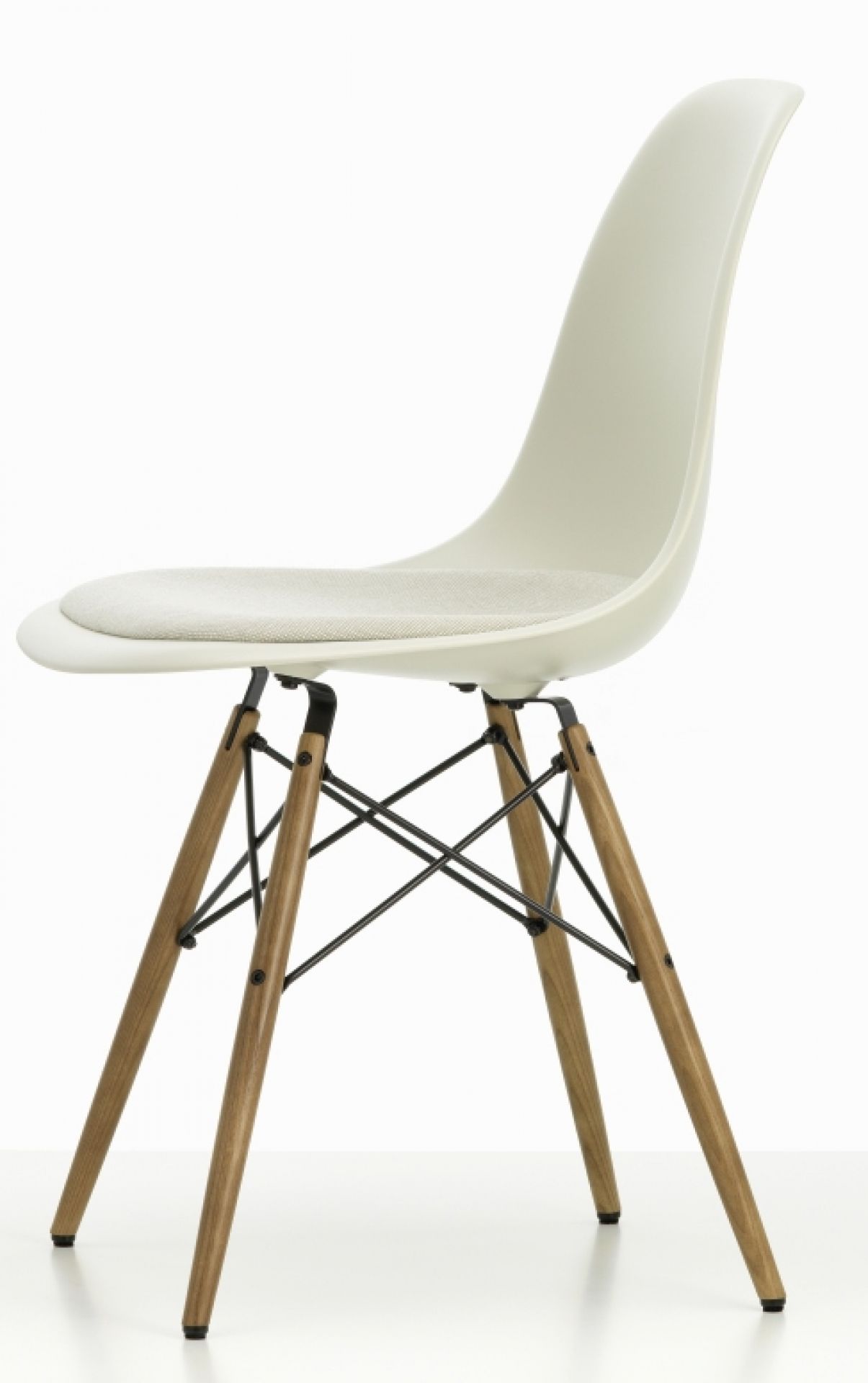 Eames Fiberglass Chair DSW chaise avec coussin d'assise Vitra