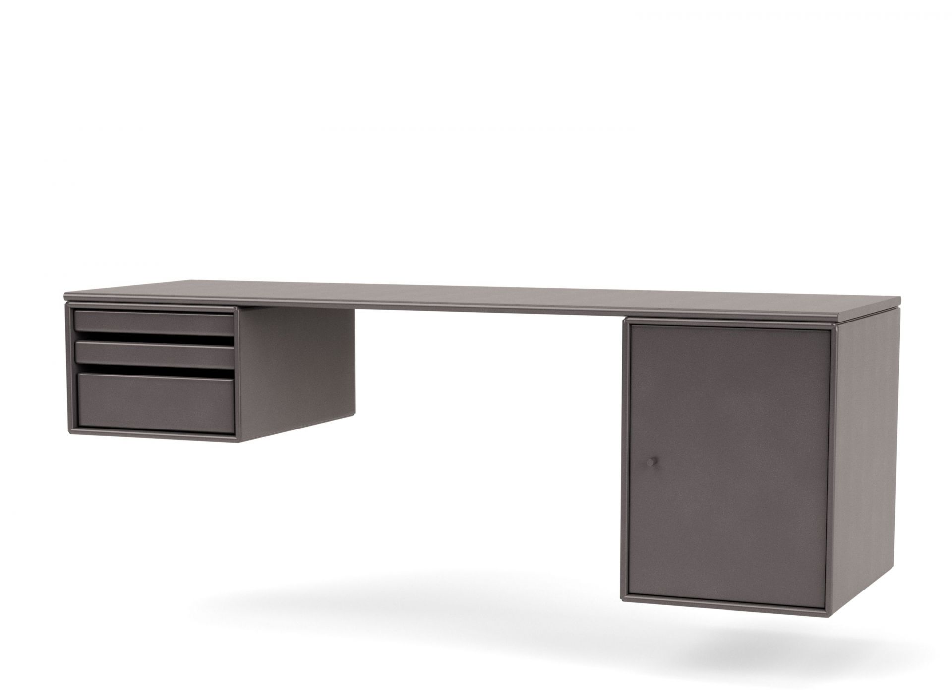 WORKSHOP Schreibtisch Coffe Montana mit Schubladen und Schranktür, moderner Bürotisch für Arbeitszimmer.