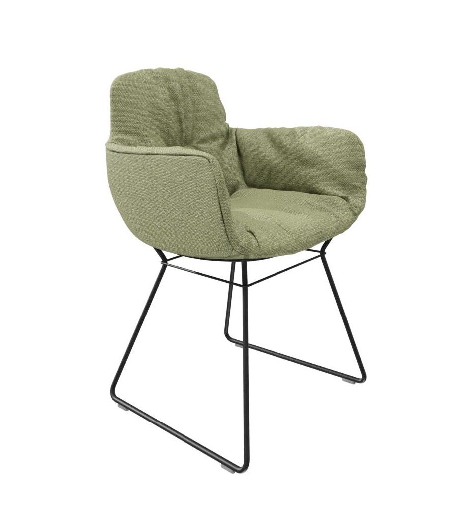 Leya chaise accoudoir haute Tissu Safire Freifrau Manufaktur