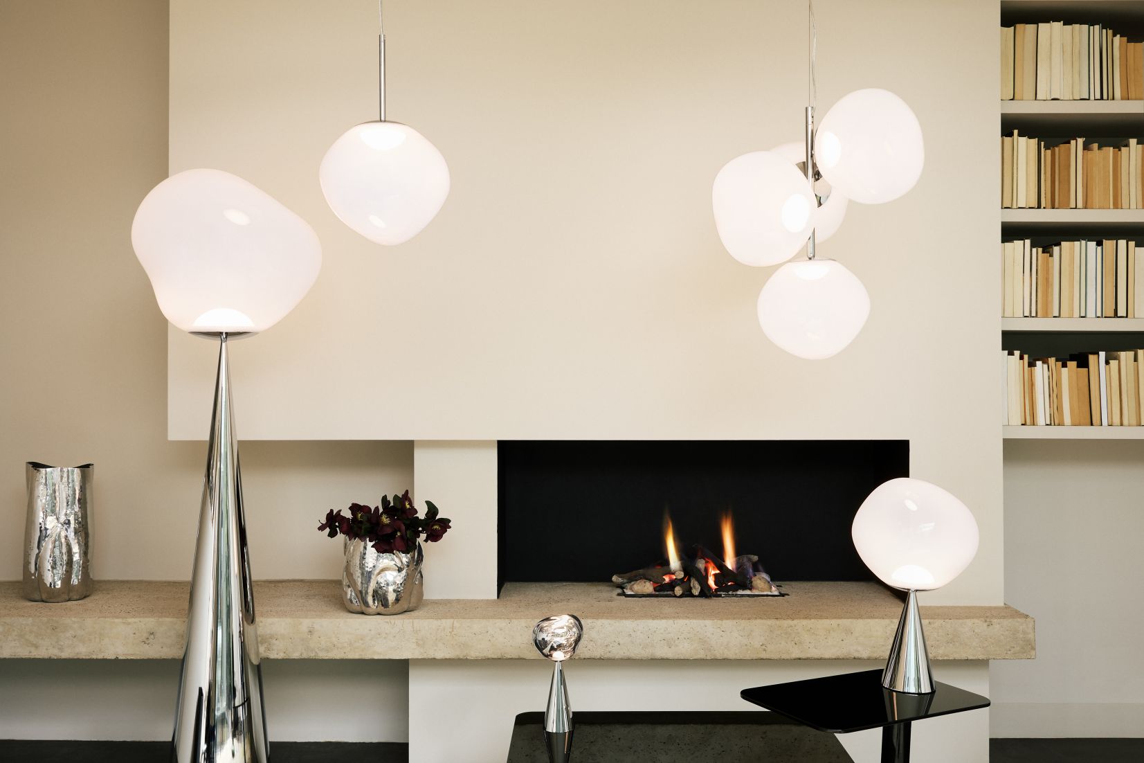 MELT Lampe suspendue LED Opal - Argent Tom Dixon