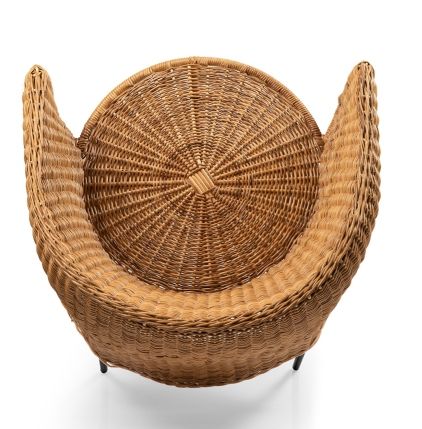 Caribe Natural Dining Chair chaise Outdoor ames Matériau naturel brut / Noir