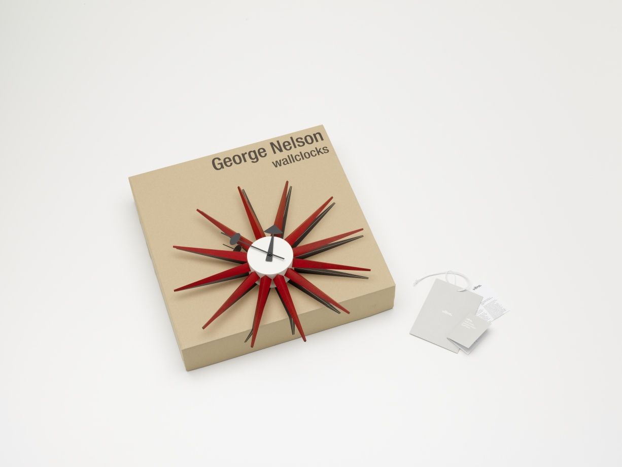 Sunburst Clock Horloge Murale - rouge Vitra