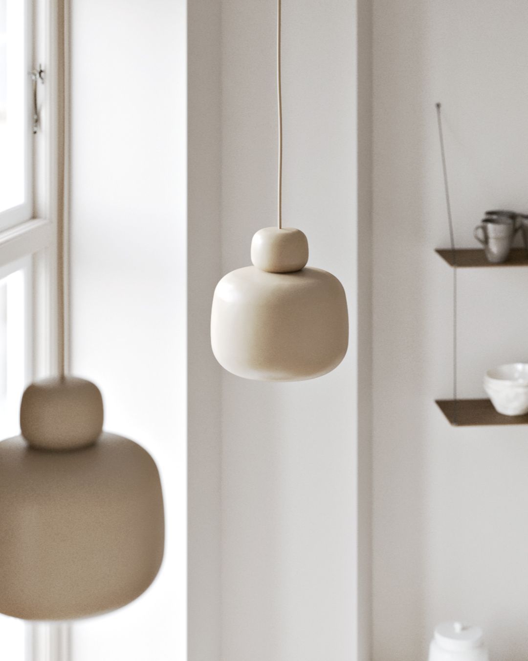 Stone Lampe suspendue grande noir Woud