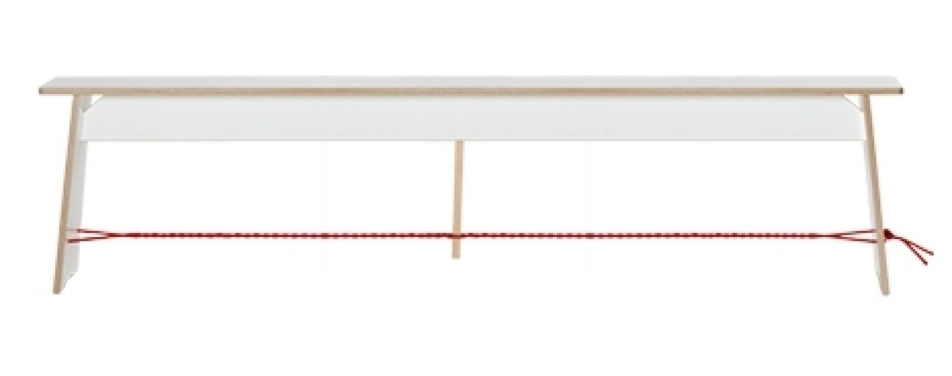 Langer Max banc180 cm blanc corde rouge Nils Holger Moormann
