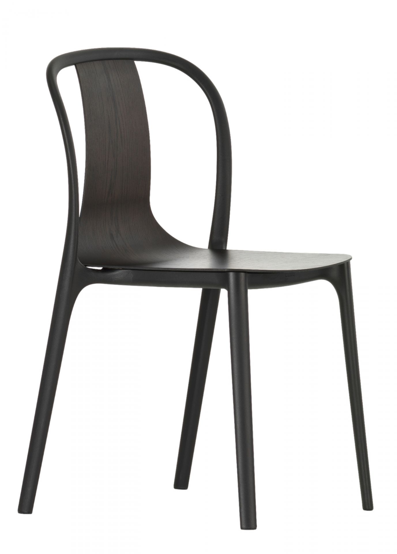 Belleville Armchair Wood chaise TABLEAU NOIR PROFOND / SIÈGE CHÊNE FONCÉ Vitra EXEMPLE DE MANIÈRE
