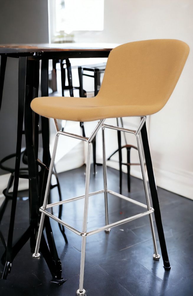Bertoia Bar Stool Tabouret de bar en cuir de noyau Knoll International