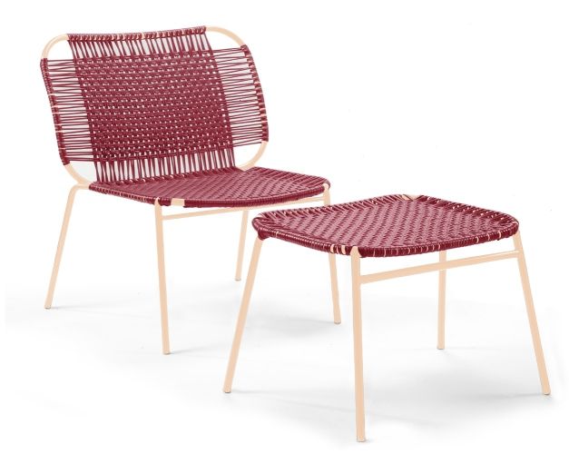 Cielo Footstool Tabouret de pied Outdoor ames Rouge - Rose sable