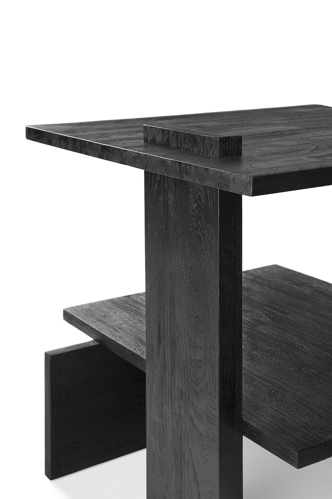 Teak Abstract Side table Table d'appoint Noir Ethnicraft