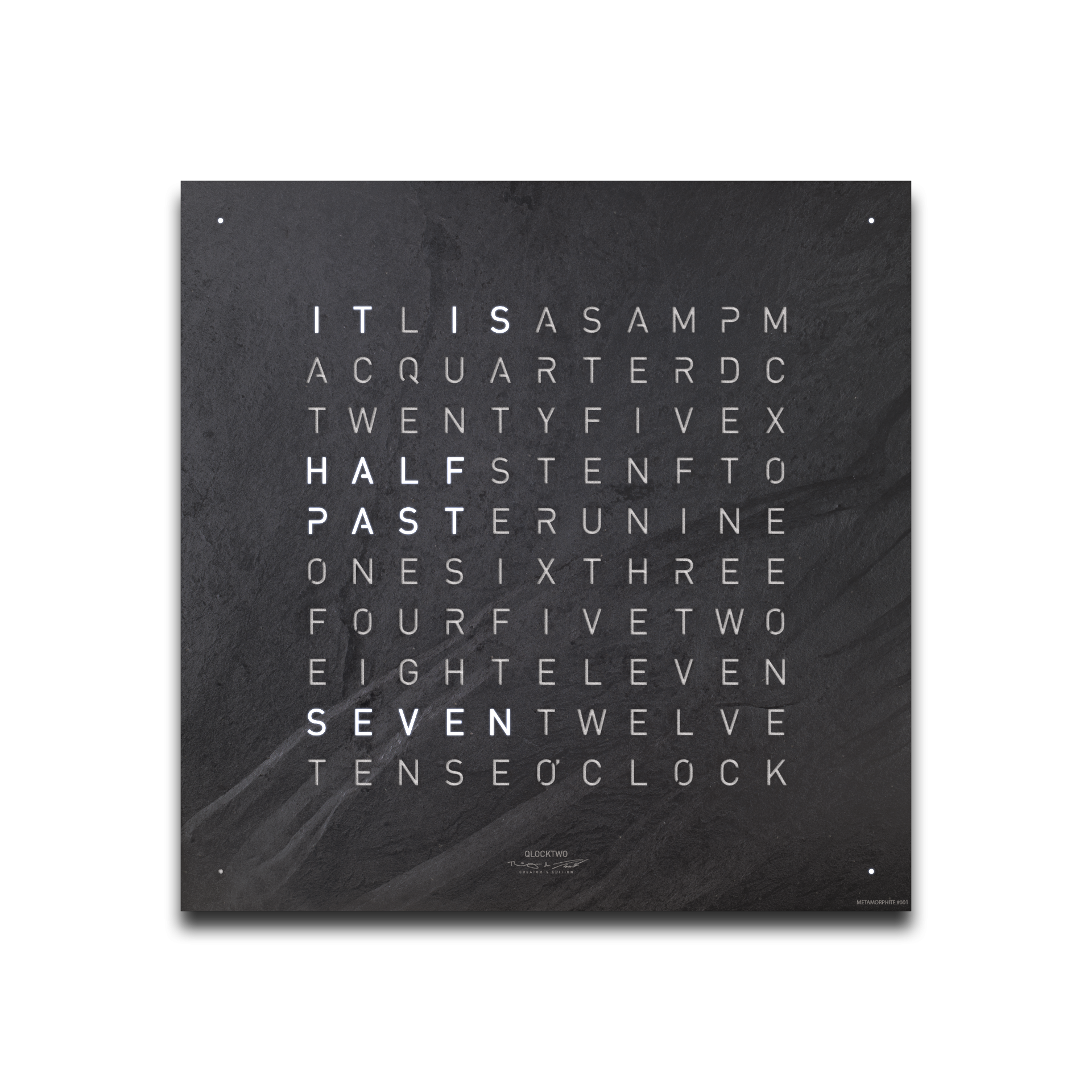 Cache avant pour l'horloge murale Earth 45 Anglais QLOCKTWO