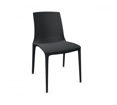 Schwarzer Kunststoffstuhl "twin" von Brunner, moderner Designstuhl für Innen und Außen, ergonomisch geformt.