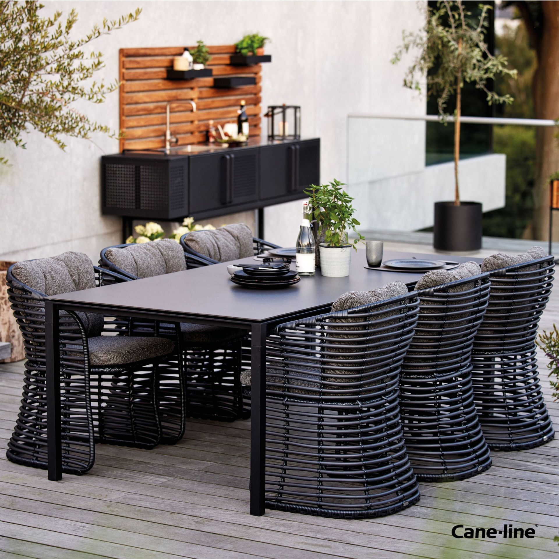 Basket Fauteuil Graphite Cane-Line