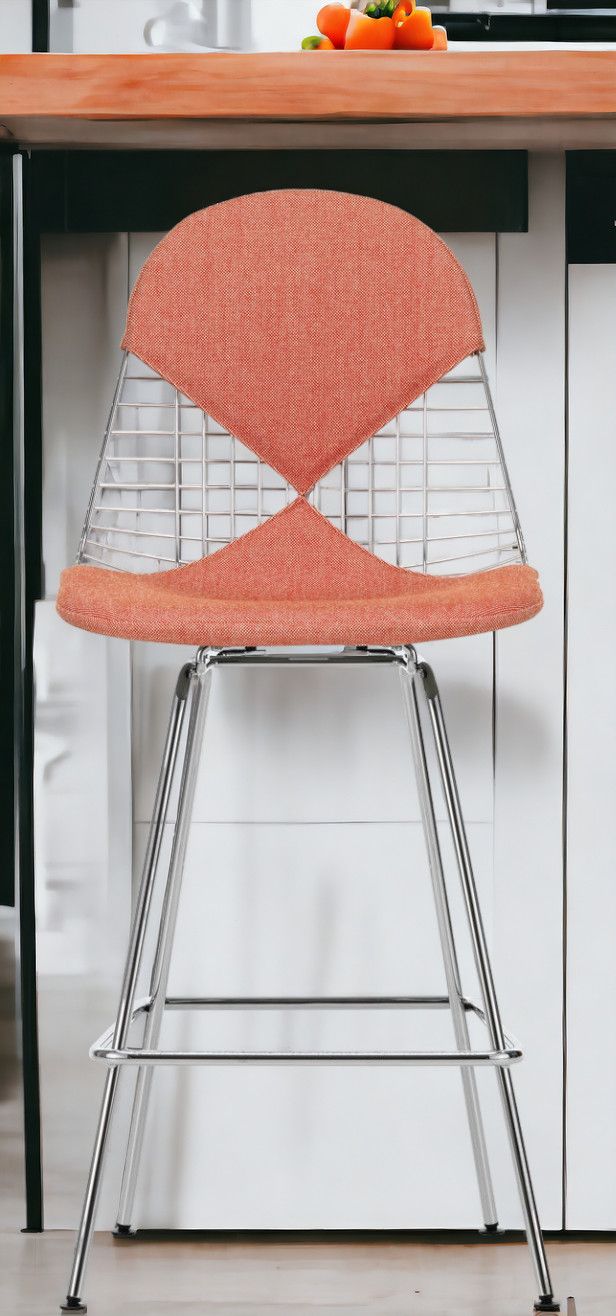 Eames Wire Bar Stool Tabouret de bar moyen avec assise et dossier rembourrés Vitra  