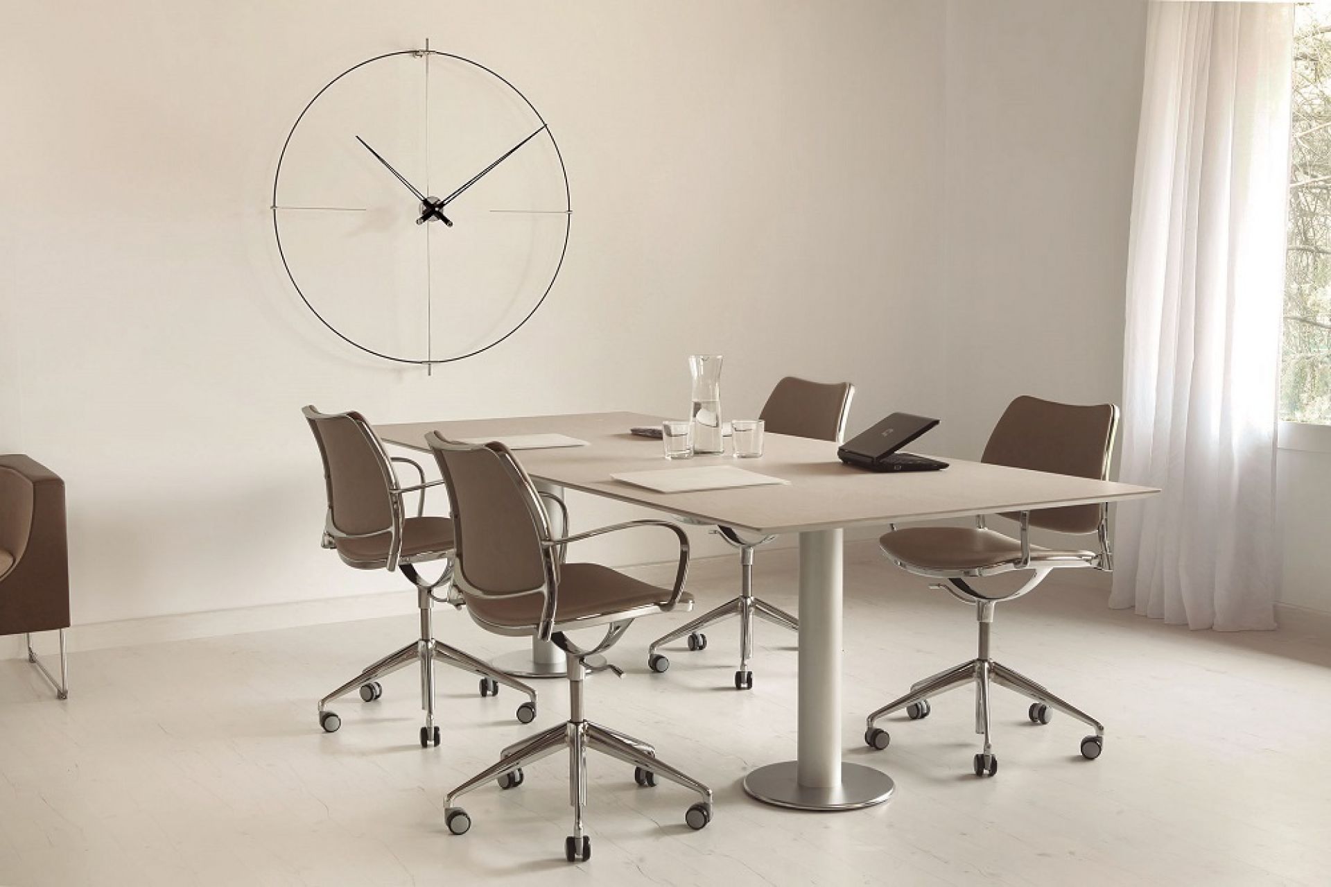 Bilbao N/ L Clock Horloge murale nomon Noir-blanc