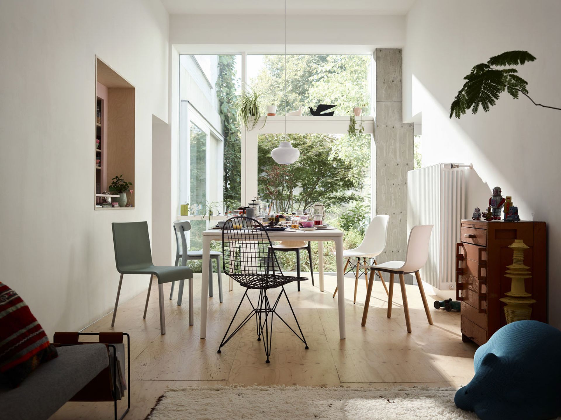 DKR Wire Chair Chaise assise rembourree Vitra