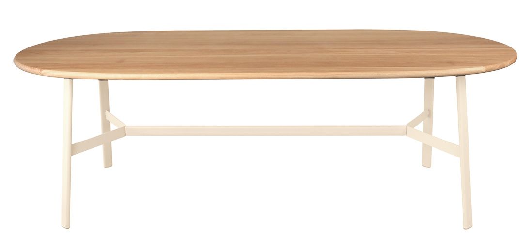 SO'O Table de salle à manger en chêne 220 × 95 cm (ovale) Intérieur Fermob