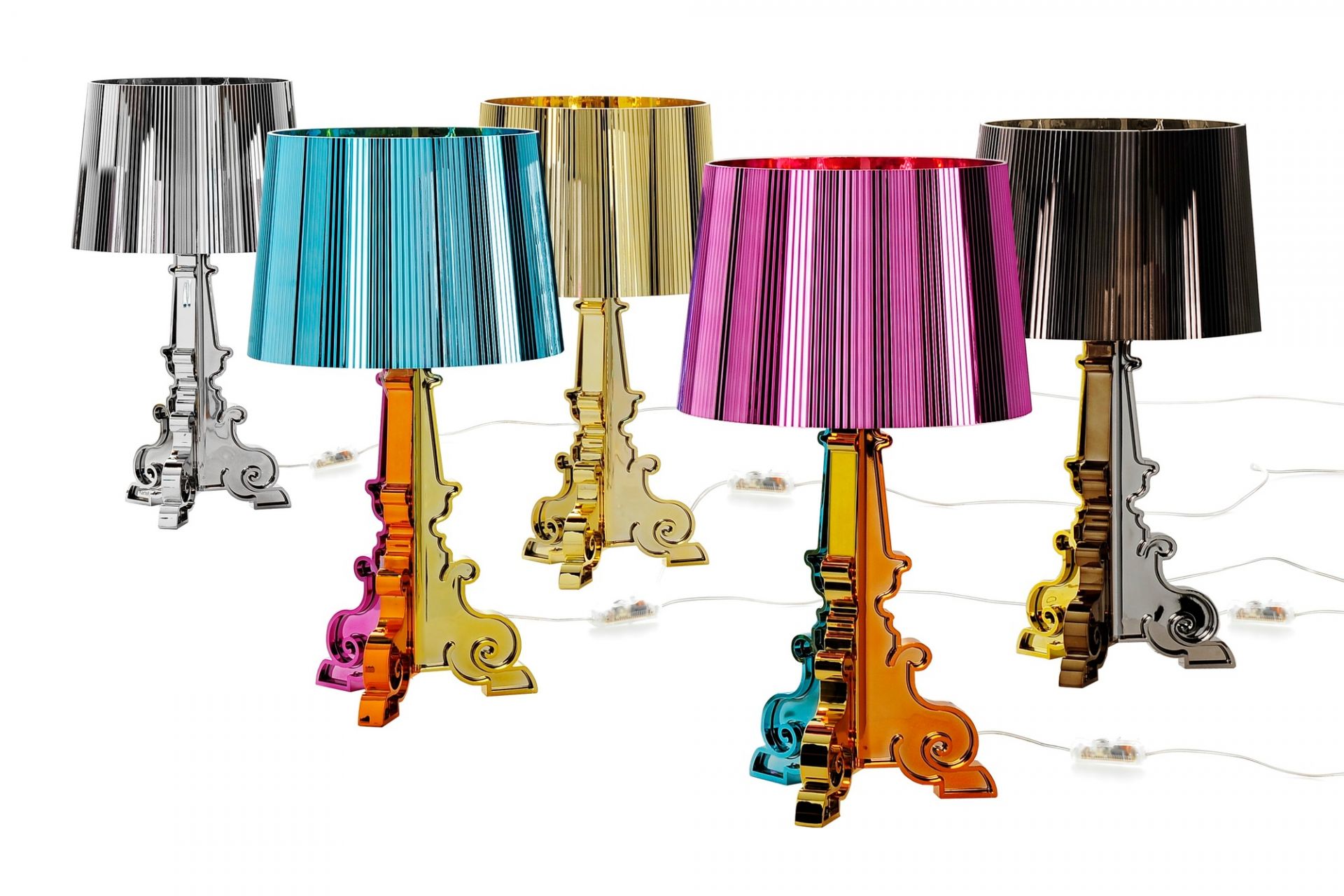 Bourgie lampe de table multicolore de titane Kartell