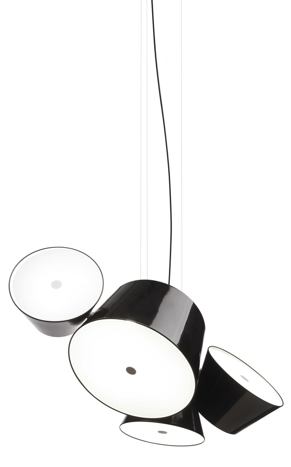 Tam Tam 3 LED Lampe suspension marset Pearlblanc-Noir