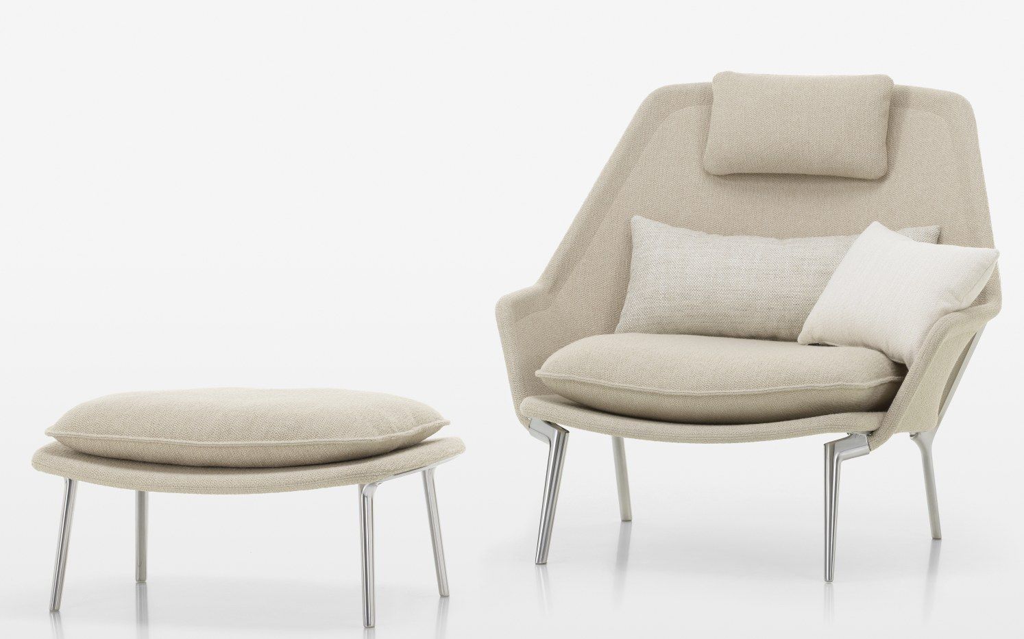 Slow Chair & Ottoman Fauteuil en tissu Vitra 