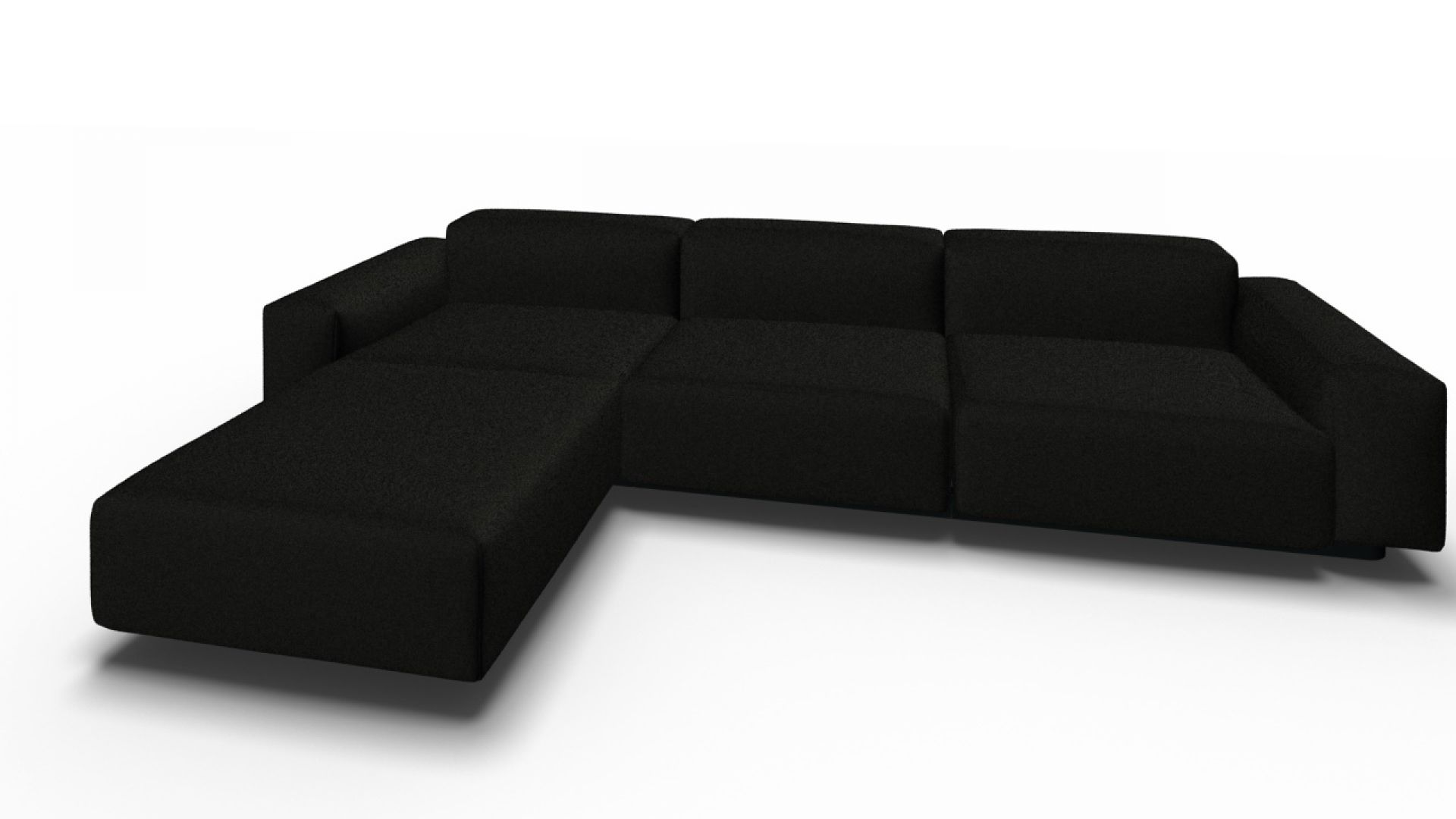 Soft Modular canapé 3 Places avec Chaise longue Laser noir Vitra