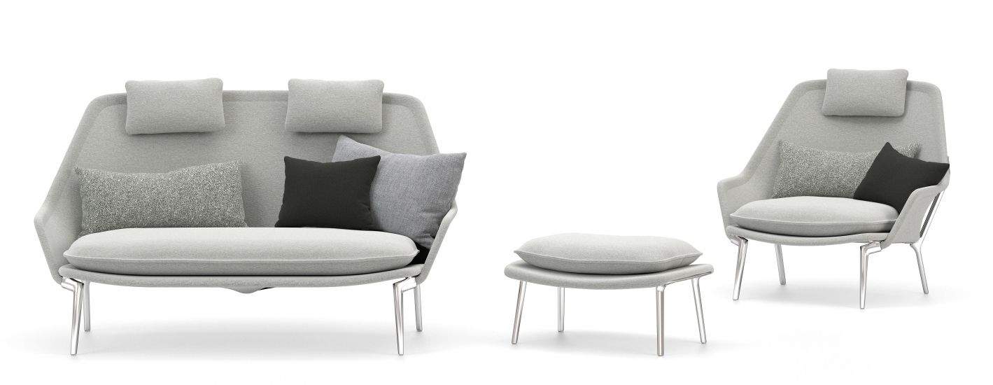 Slow Chair & Ottoman Fauteuil en tissu Vitra 
