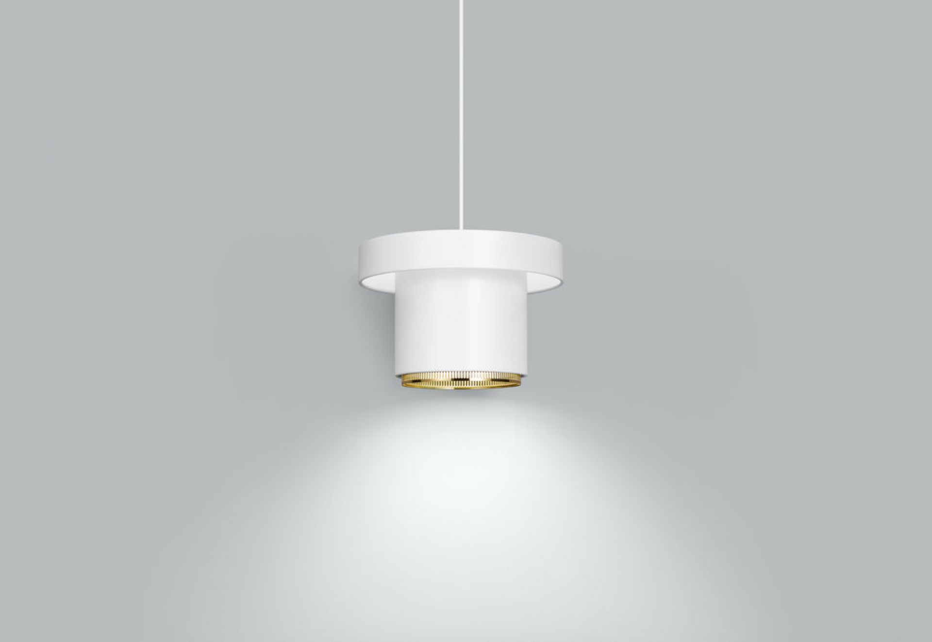 A201 Pendant light Lampe de suspendue Artek Blanc - Laiton