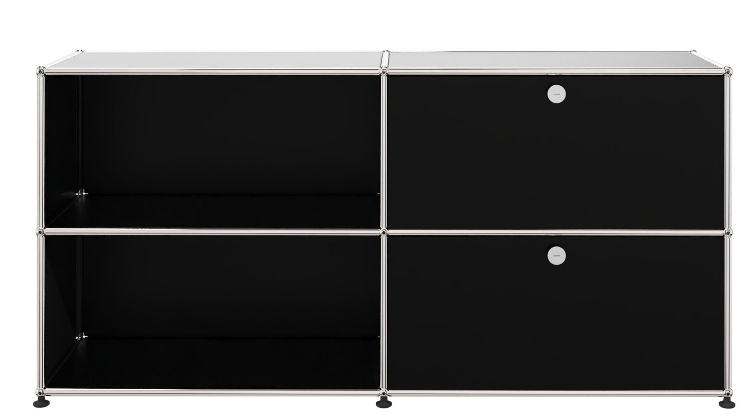 USM Haller Buffet 2 Ouverts / 2 volets à droite Noir graphite - FAST DELIVERY